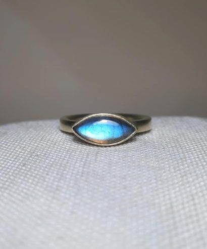 anillo labradorita celeste